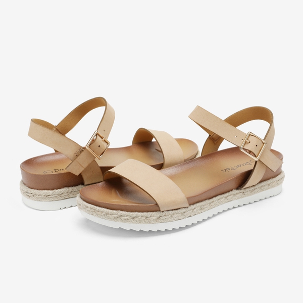 Espadrille Platform Sandals - NUDE PU - 2
